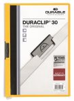   DURABLE Gyorsfűző, klipes, A4, DURABLE "DURACLIP® 30", sárga