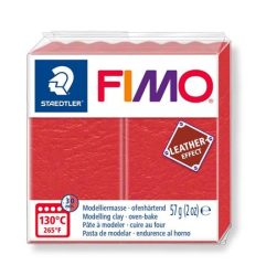 FIMO Gyurma, 57 g, égethető, FIMO "Leather Effect", dinnyepiros