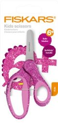 FISKARS Olló, iskolai, 13 cm, FISKARS "Glitter Kids", rózsaszín