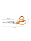   FISKARS Olló, cikkcakk, 24,2 cm, FISKARS "SoftGrip™", fehér/narancssárga