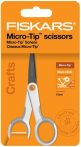   FISKARS Olló, általános, tapadásmentes, 13 cm, FISKARS "MicroTip Titanium", fehér