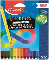 MAPED Színes ceruza készlet, háromszögletű, MAPED "Color'Peps INFINITY", 12 különböző szín