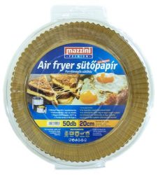 MAZZINI Sütőpapír, szilikonos, Air Fryer készülékhez, kerek, 20 cm, 50 db, MAZZINI "Premium"