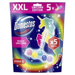 DOMESTOS WC frissítő blokk, 5 db-os, DOMESTOS "Power 5", unikornis