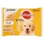   PEDIGREE Kutyaeledel, alutasakos, 4x100 g, PEDIGREE "Junior", csirke és rizs, marha és rizs