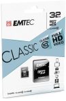   EMTEC Memóriakártya, microSDHC, 32GB, CL10, 20/12 MB/s, adapter, EMTEC "Classic"