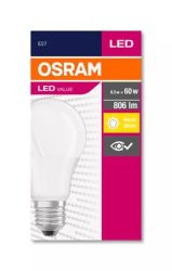 OSRAM LED izzó, E27, gömb, A60, 8,5W, 806lm, 2700K (MF), OSRAM "Value"