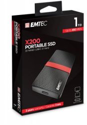 EMTEC SSD (külső memória), 1TB, USB 3.2, 420/450 MB/s, EMTEC "X200"