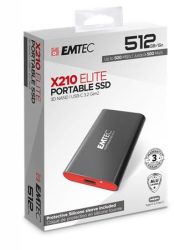 EMTEC SSD (külső memória), 512GB, USB 3.2, 500/500 MB/s, EMTEC "X210"