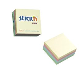 STICK N Öntapadó kockatömb, 76x76mm, 400 lap, STICK N, pasztell szivárvány