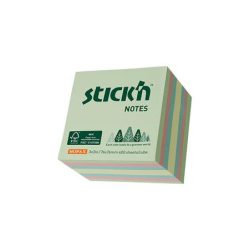 STICK N Öntapadó kockatömb, 76x76mm, 400 lap, STICK N, erdő színei pasztell mix