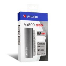 VERBATIM SSD (külső memória), 480 GB, USB 3.2 Gen2, VERBATIM "Vx500", szürke