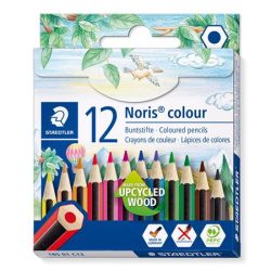 STAEDTLER Színes ceruza készlet, hatszögletű, félhosszú, STAEDTLER "Noris Colour 185", 12 különböző szín