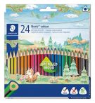   STAEDTLER Színes ceruza készlet, háromszögletű, STAEDTLER "Noris Colour 187", 24 különböző szín