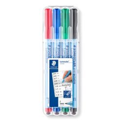 STAEDTLER Alkoholmentes marker készlet, OHP, 0,6 mm, STAEDTLER "Lumocolor 305 F", 4 különböző szín