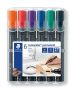   STAEDTLER Alkoholos marker készlet, 2 mm, kúpos, STAEDTLER "Lumocolor® 352", 6 különböző szín