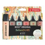   STABILO Szövegkiemelő készlet, 2-5 mm, STABILO "BOSS original NatureColors", 6 különböző szín