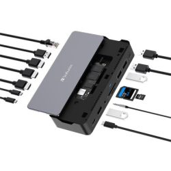 VERBATIM Dokkoló, 15 port, USB-C host, SSD bővítési lehetőség, VERBATIM "USB-C Pro CDS-15S"