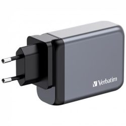 VERBATIM Hálózati töltő, 2xUSB-C PD (100W), USB-C PD (65W), USB-A QC 3.0, EU/UK/US, GaN, VERBATIM